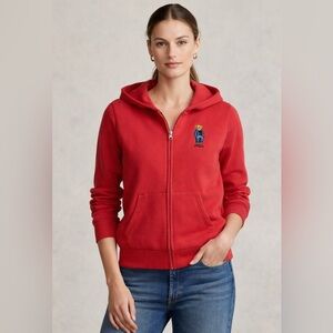 Polo Ralph Lauren Polo Bear Fleece Full-Zip Hoodie bear with US flag Unisex